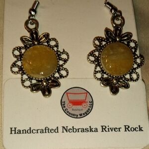Handcrafted Nebraska River Rock Earrings